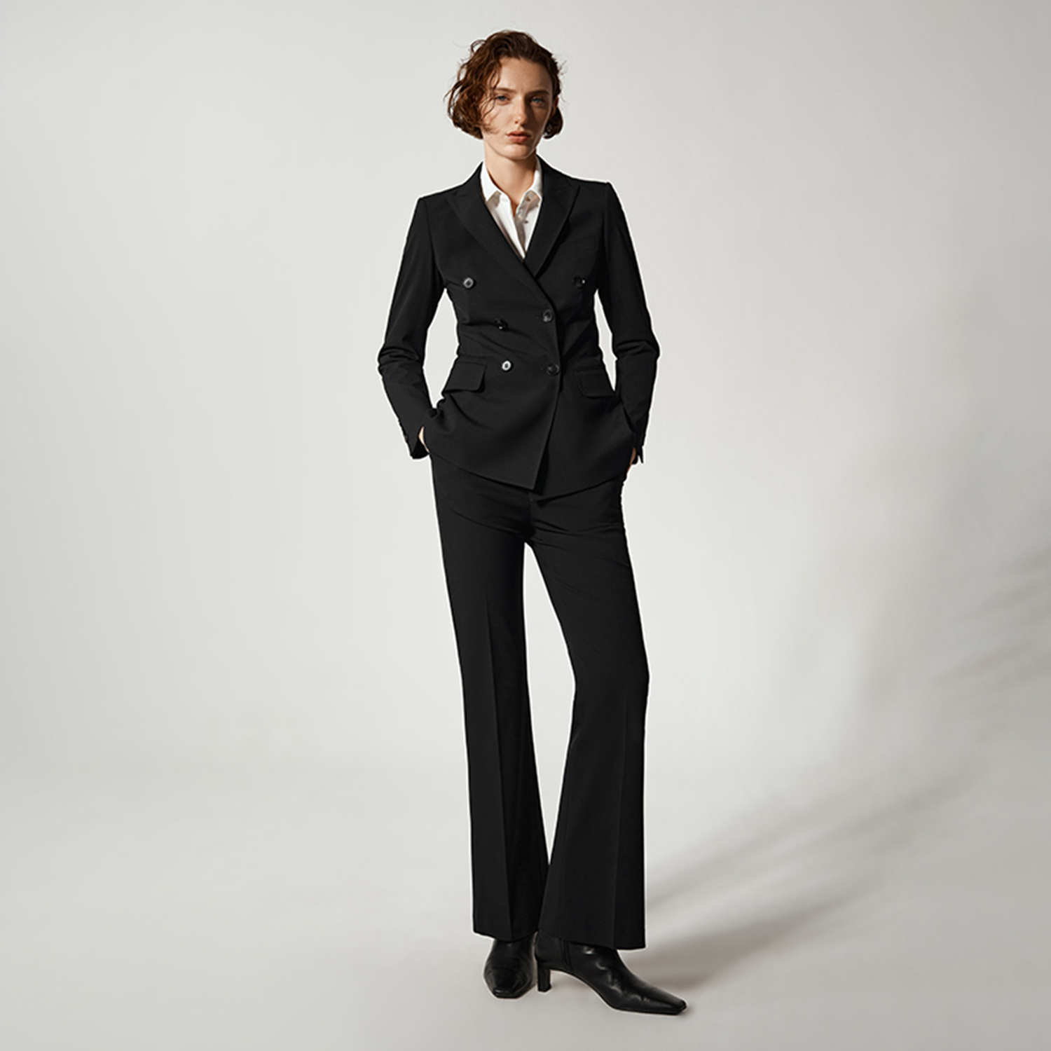 Double Breasted Blazer - Allingentle Damesbroekpak 2-delige set Double-Breasted Damesblazer