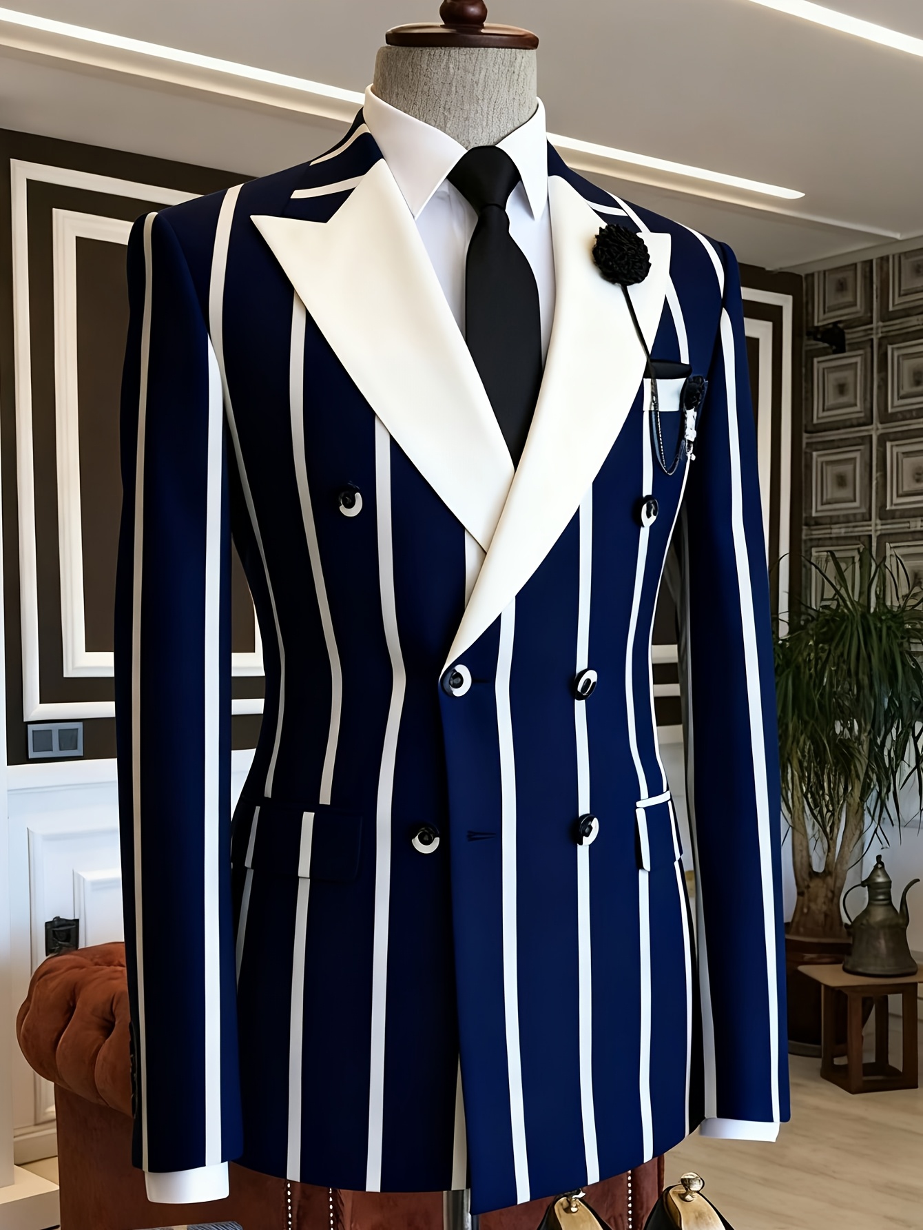 Men Formal Wear Outfits - Heren Slim Fit Business Blazer Dubbelrijig