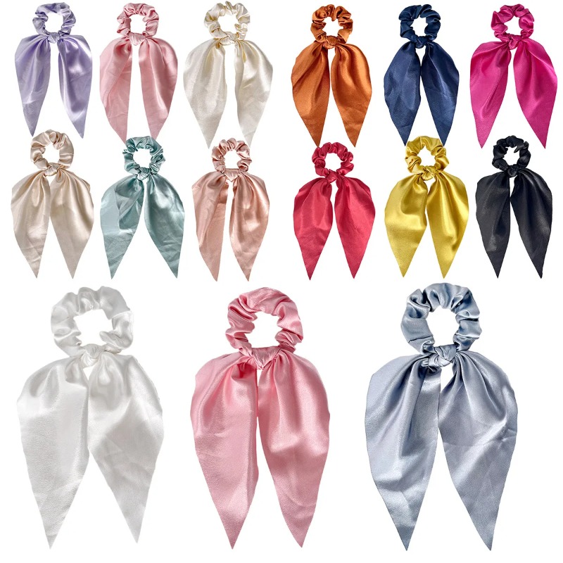Satin Bow Tie - 1 stuk satijnen lange lint scrunchies