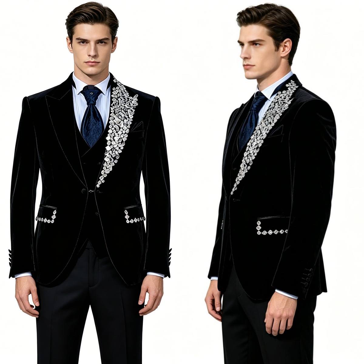 Men'S Formal Wear No Suit - Formele Bruiloft Smoking Fluwelen 2-delige Set