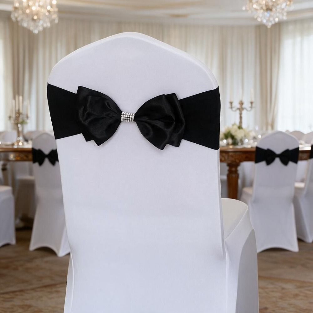 Satin Bow Tie - 10 stuks spandex band satijnen strik