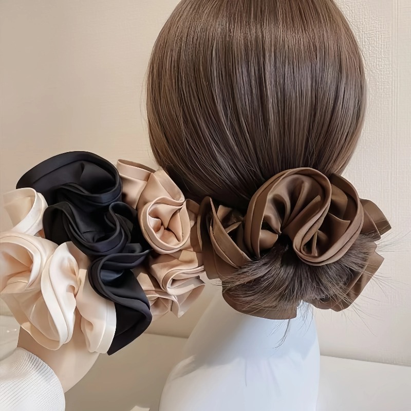 Satin Bow Tie - Koreaanse satijnen scrunchies elastische haarband strik