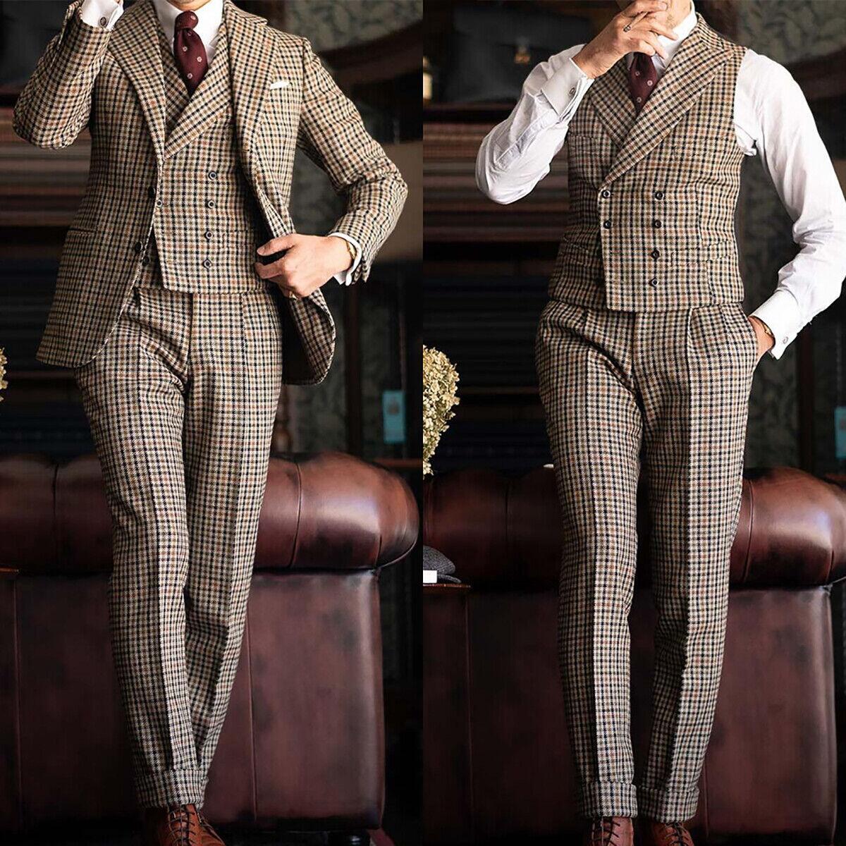 Men'S Formal Wear No Suit - Klassieke Mannen Pak Plaid Business Bruiloft