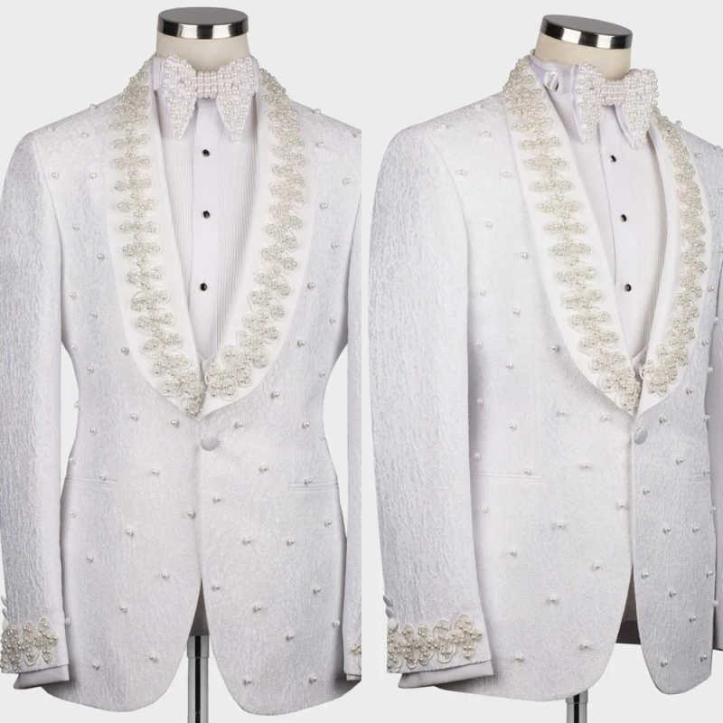 Men'S Formal Wear No Suit - Witte bruiloft herenpakken mode katoenen blazer