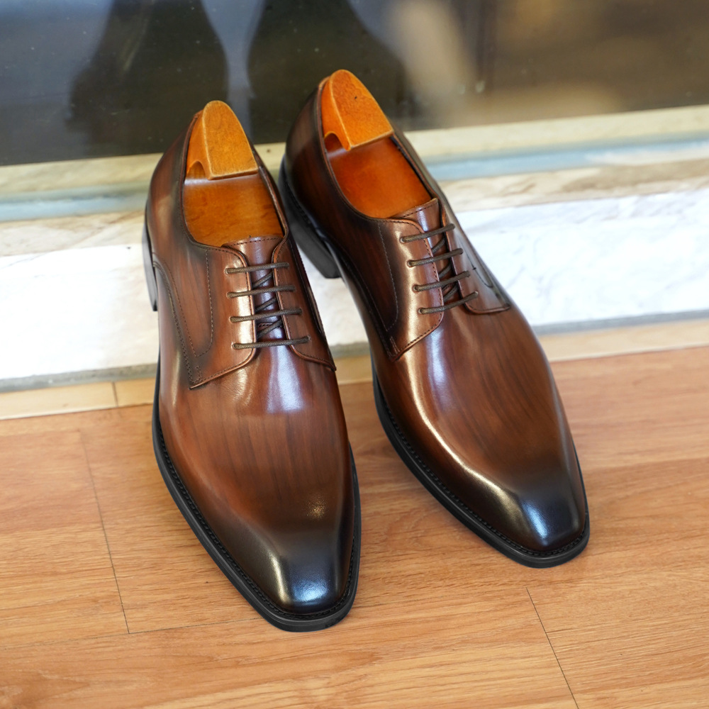 Men'S Formal Wear For Office - Zakelijke vrijetijdsschoenen voor heren, noodlijdende houtnerf,