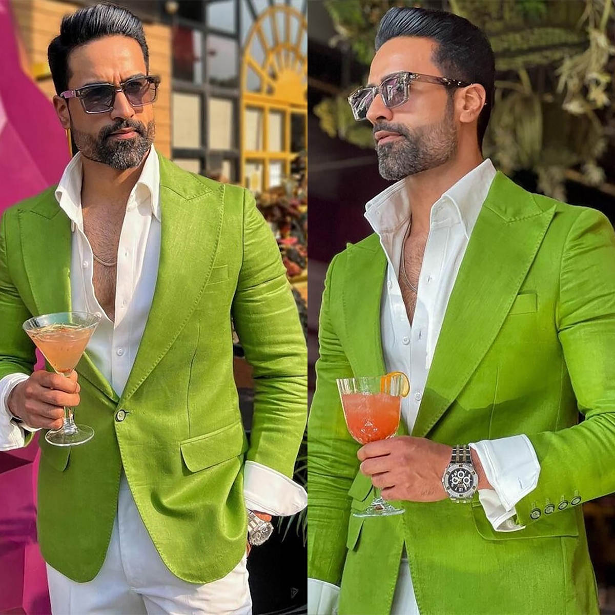 Men Formal Wear Modern - Knappe groene bruidegom mannen bruiloft smoking