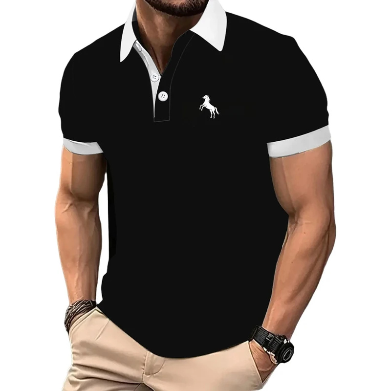 Men Formal Wear Clothes - Herenpoloshirt, korte mouw, kleurverloop, gym fitness