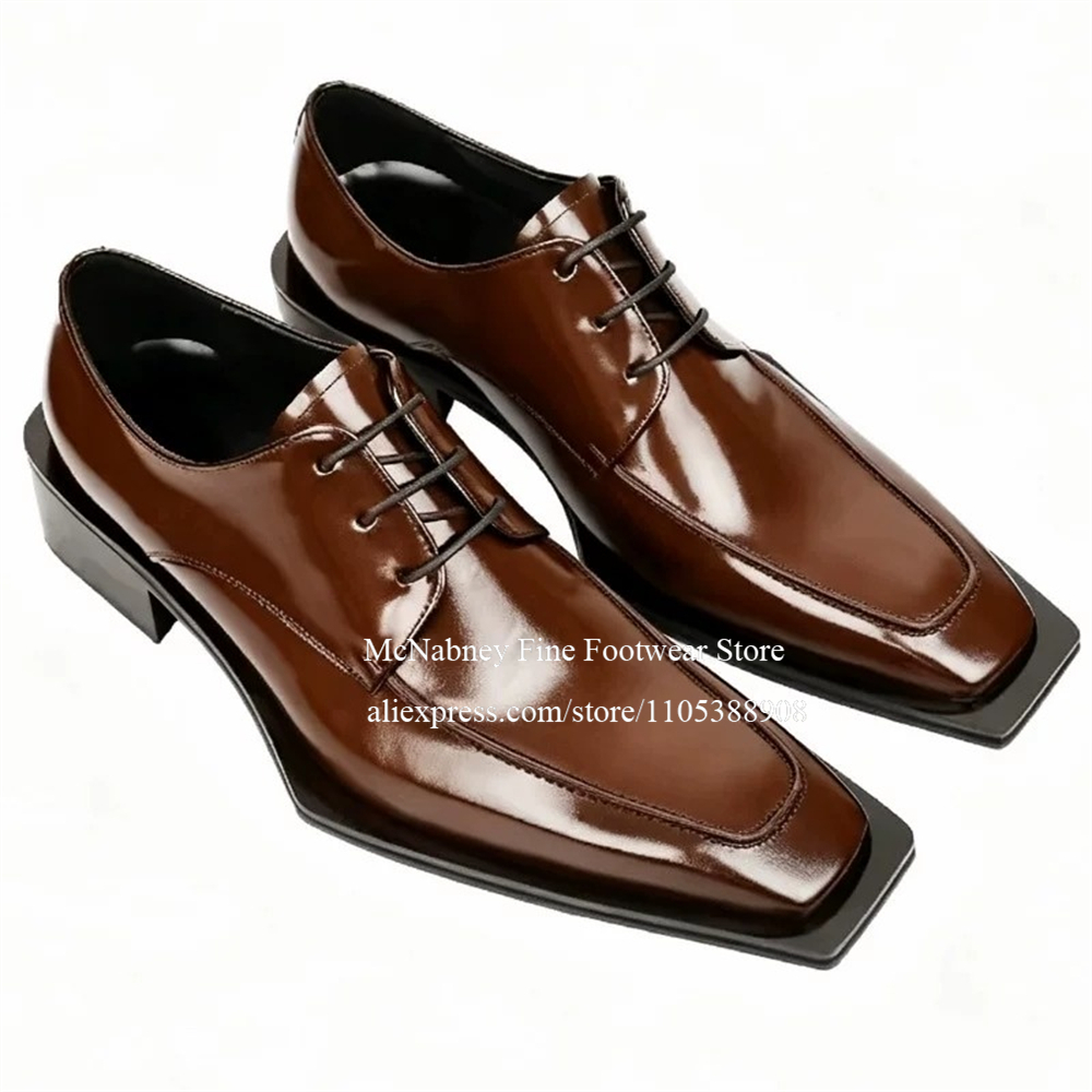 Men'S Formal Party Wear Shoes - Spike Studs leren herenschoenen met veters,
