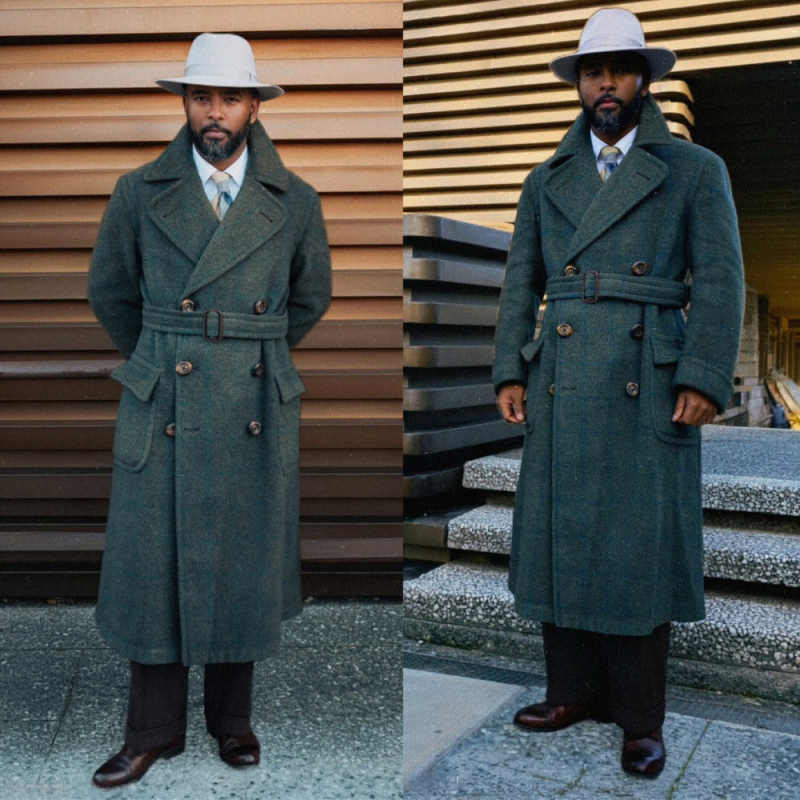 Men'S Formal Wear In Winter - Sierlijke heren overjas 1-delig dubbele rij
