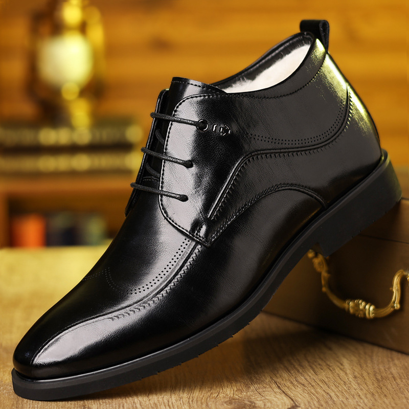 Men'S Formal Wear In Winter - Leren winterschoenen voor heren Fluwelen verdikking