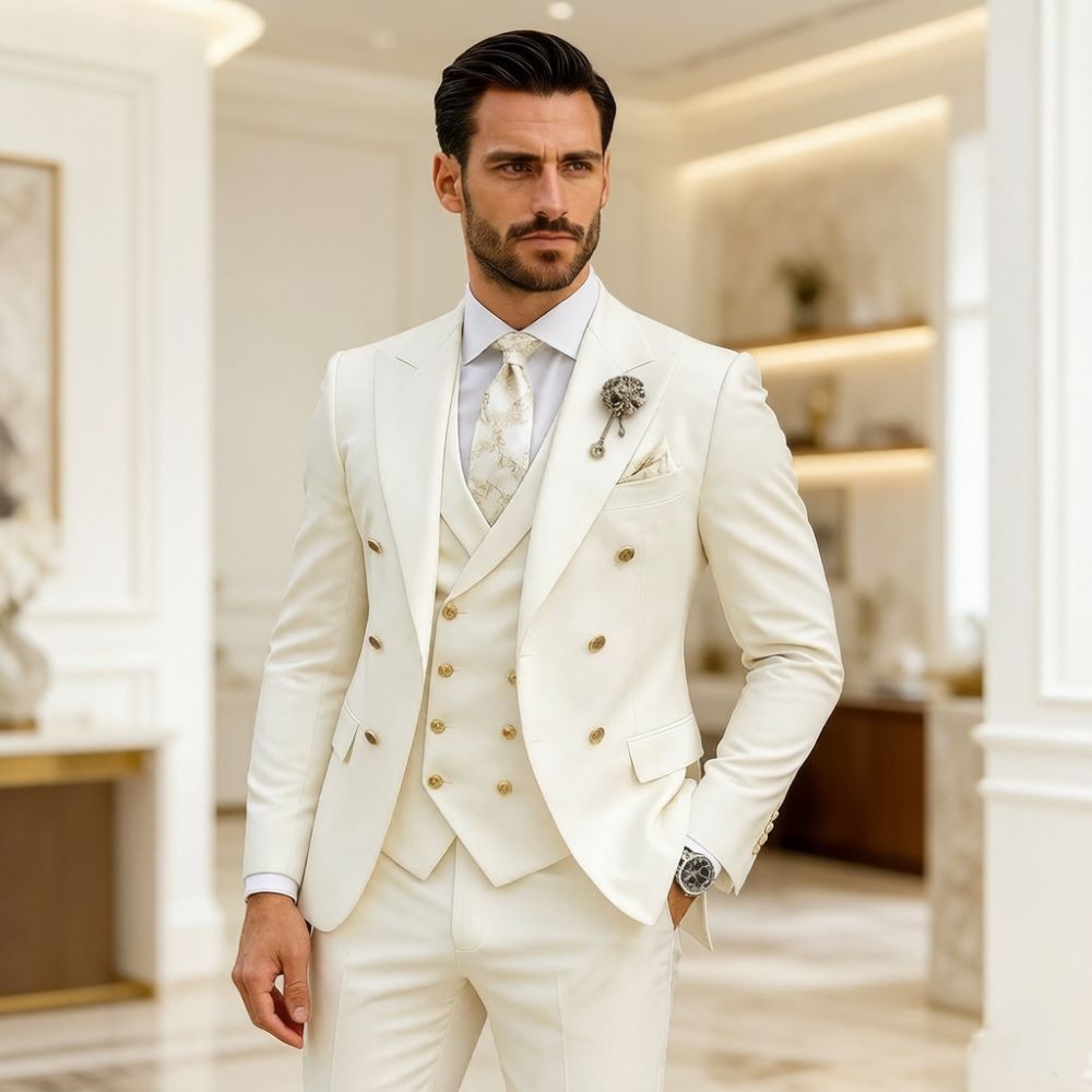 Heren Ivoorbruin Bruidspak Sli - Men Formal Wear Modern recensie en prijs