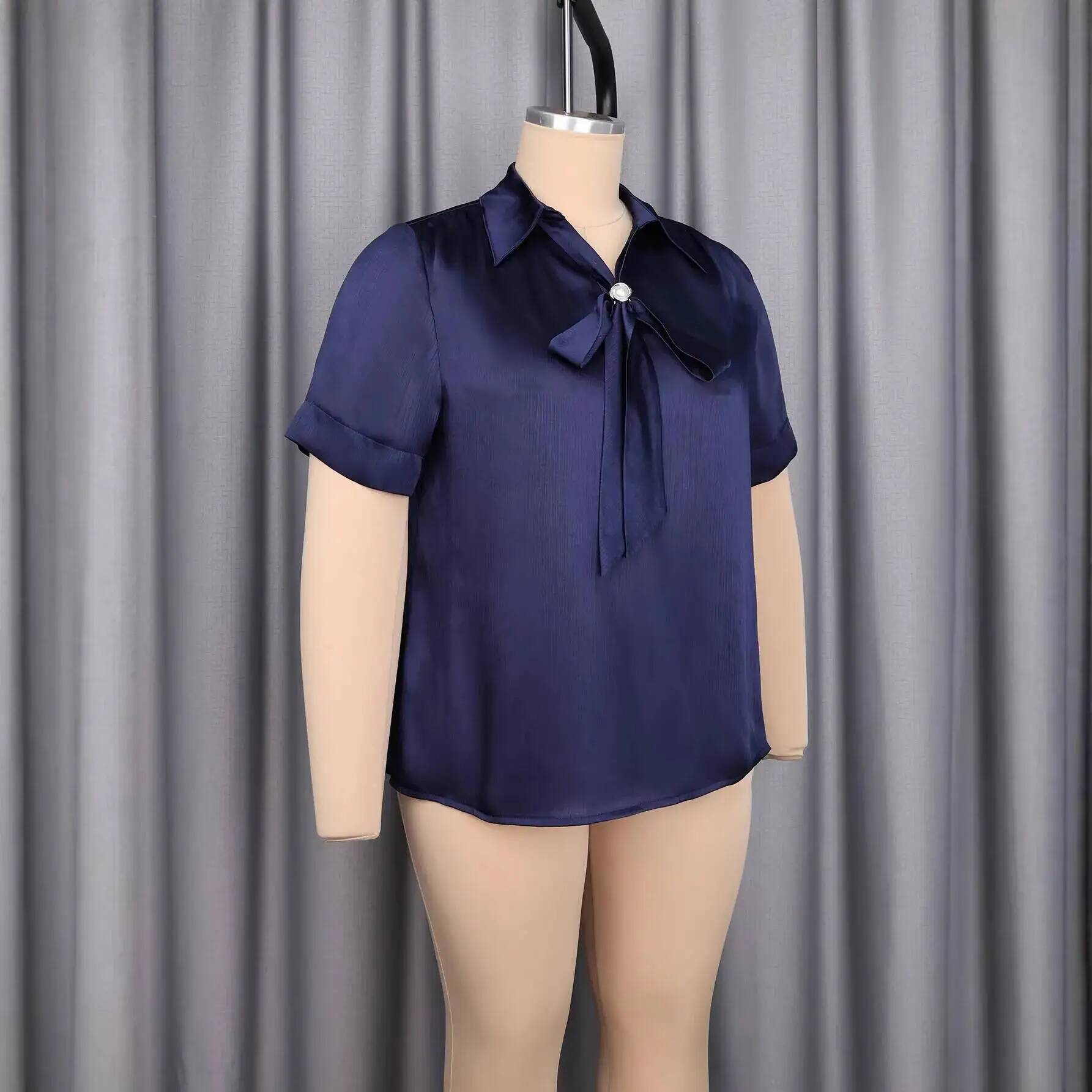 Plus-size dames satijnen top m - Satin Bow Tie recensie en prijs