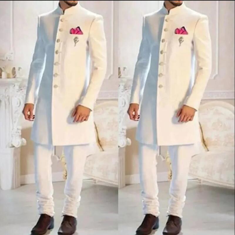 Nieuw klassiek wit herenpak la - Men Formal Wear Indian recensie en prijs