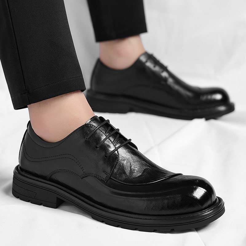Bruin gepolijst echt leer met  - Men'S Formal Wear For Office recensie en prijs