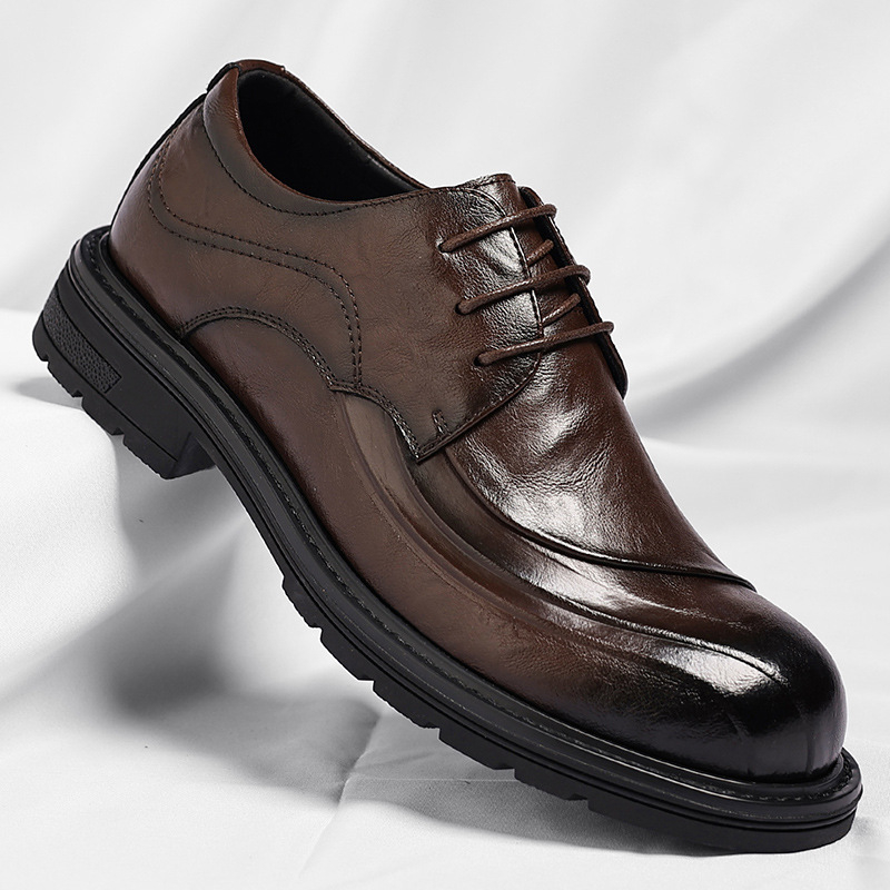 Bruin gepolijst echt leer met  - Men'S Formal Wear For Office recensie en prijs