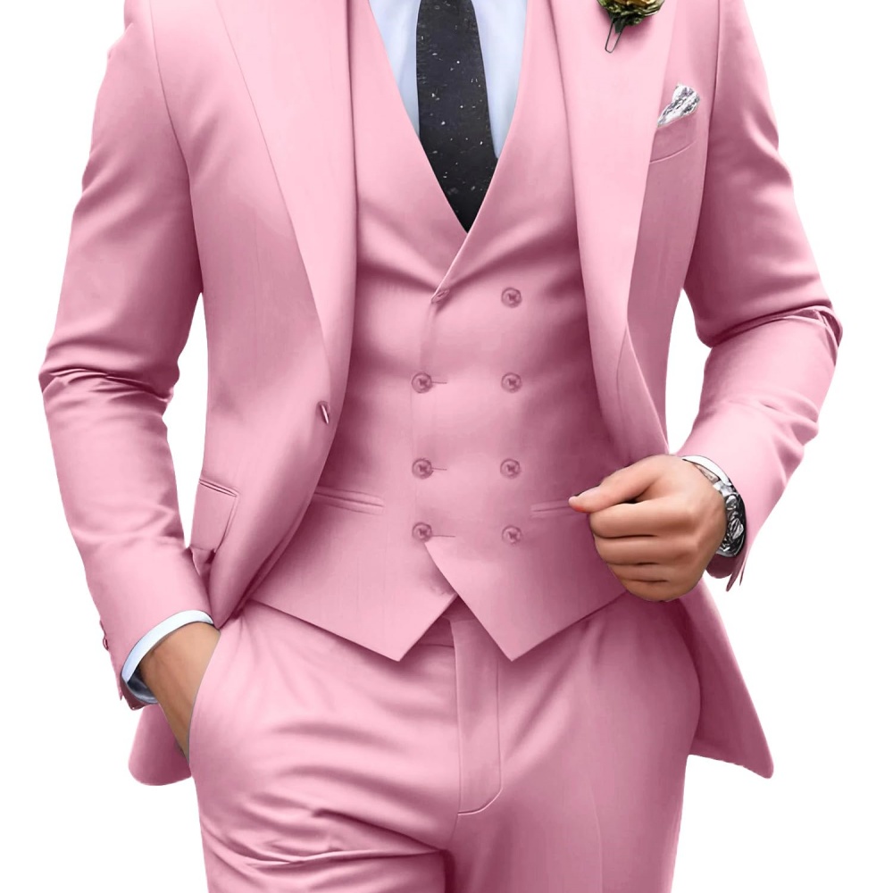 3-delige effen gekleurde heren - Men Formal Wear Outfits recensie en prijs