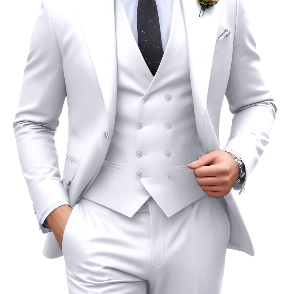 3-delige effen gekleurde heren - Men Formal Wear Outfits recensie en prijs