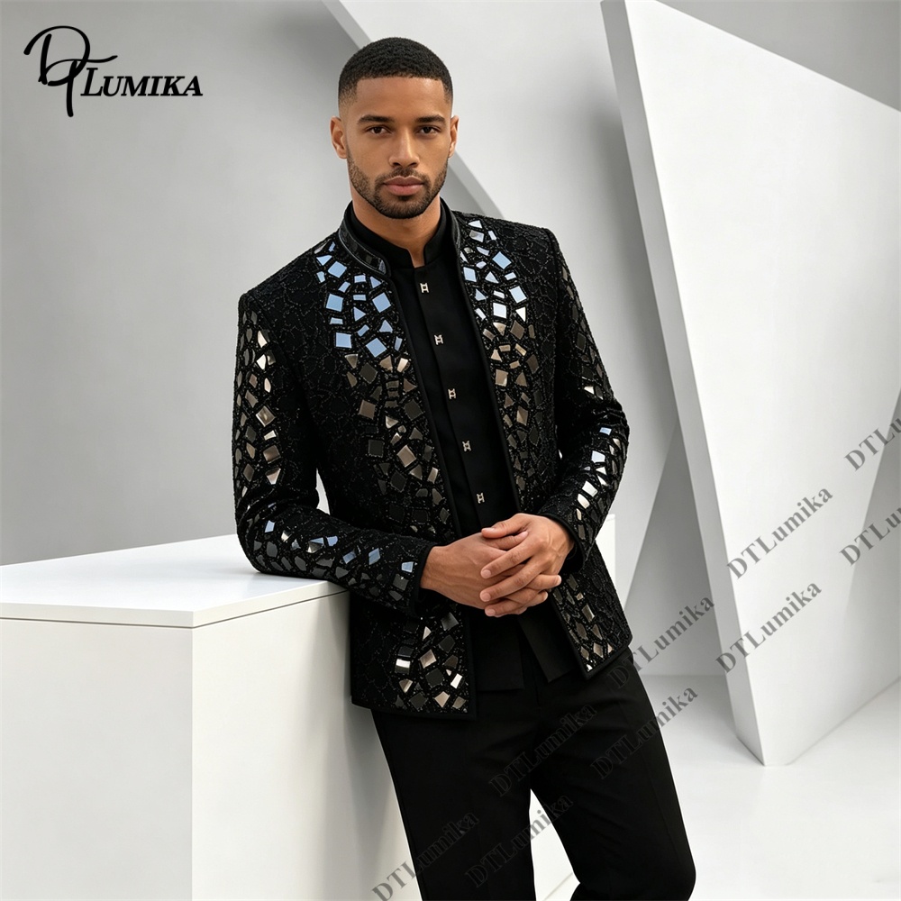 Heren zwart pak met mandarijnk - Men'S Formal Wear For Office recensie en prijs
