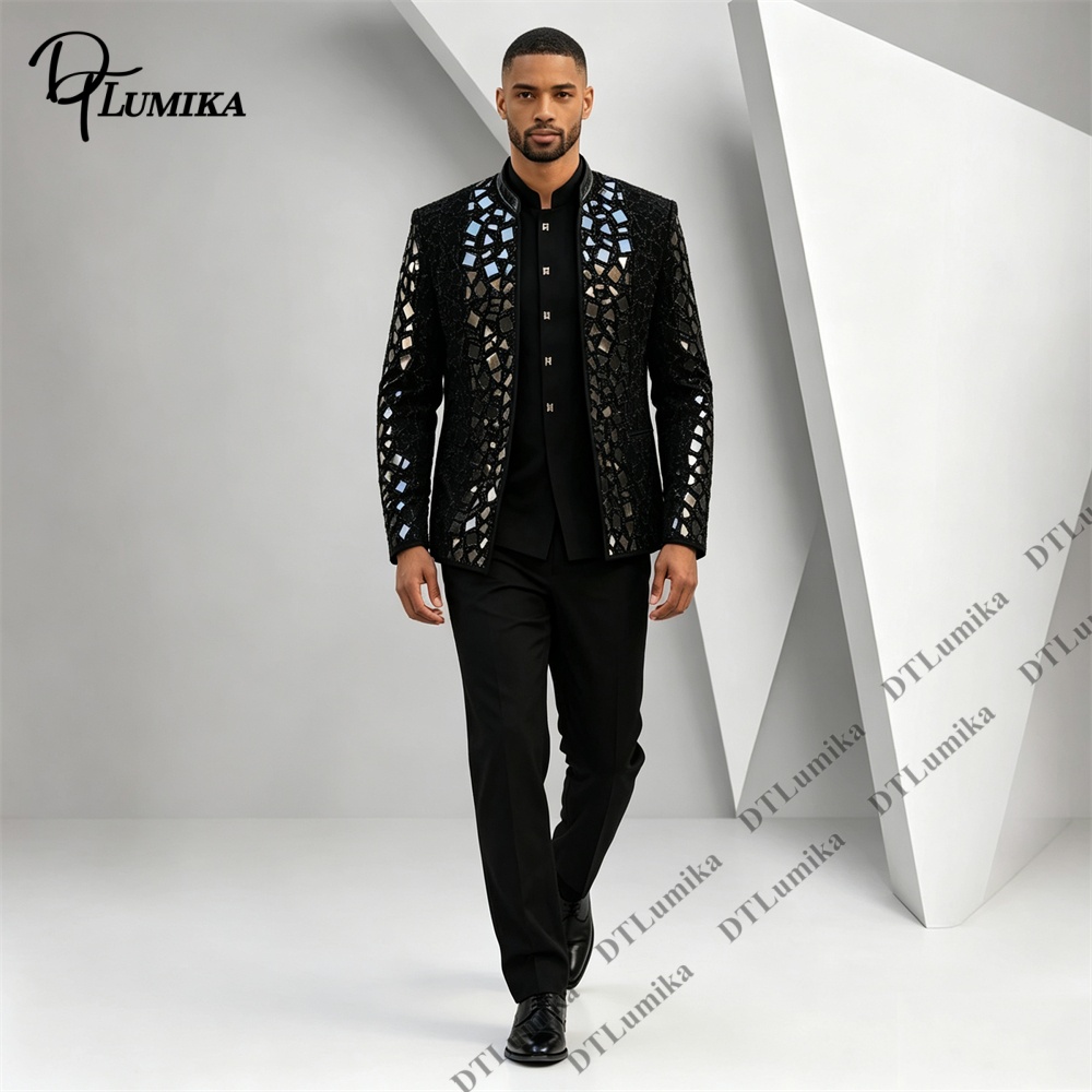 Heren zwart pak met mandarijnk - Men'S Formal Wear For Office recensie en prijs