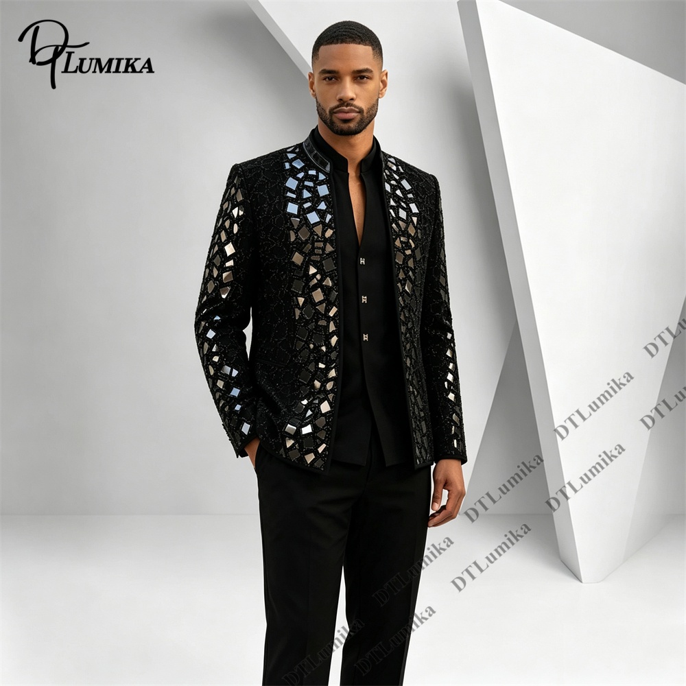 Heren zwart pak met mandarijnk - Men'S Formal Wear For Office recensie en prijs