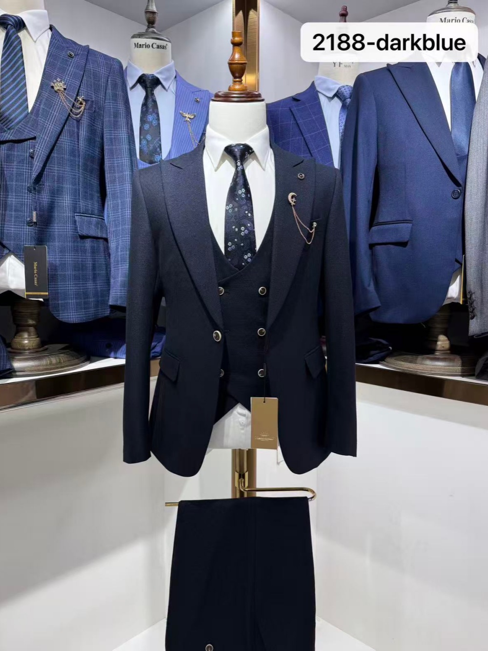 Donkerblauw Herenpak 3-delig,  - Men'S Formal Wear For Office recensie en prijs