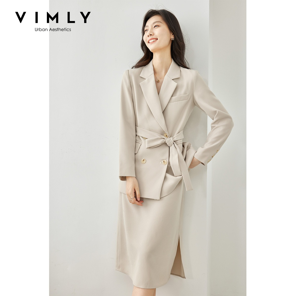 VIMLY Dames Tweedelige Set 202 - Double Breasted Blazer recensie en prijs