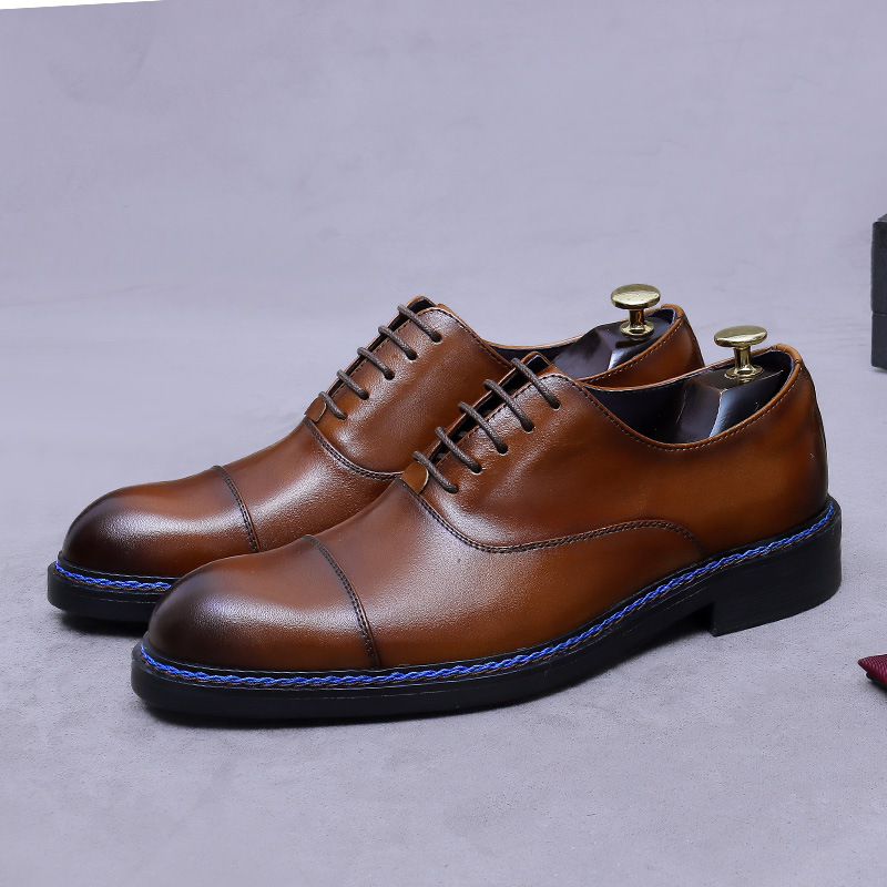 Cognackleurige cap-toe oxfords - Formal Men Daily Wear Footwear recensie en prijs
